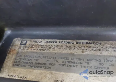 1990 Chevrolet Gmt-400 C1500 z USA, uszkodzony, nr VIN 1GCDC14Z6LZ215714